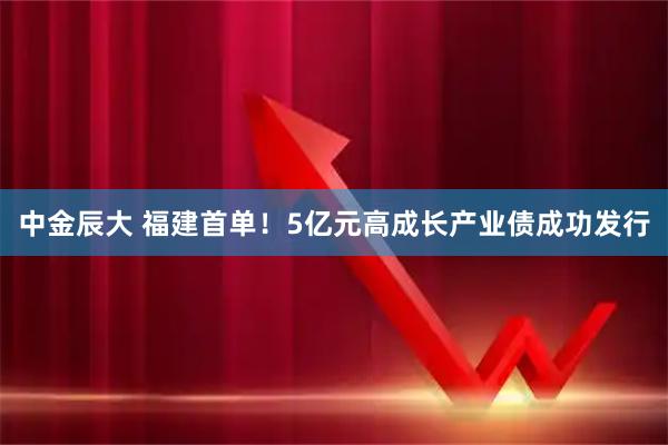 中金辰大 福建首单！5亿元高成长产业债成功发行
